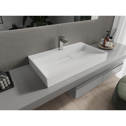 Bordmonteret vask i konglomerat 1/O Mexen Ava 80 x 46 cm hvid 1 stk.