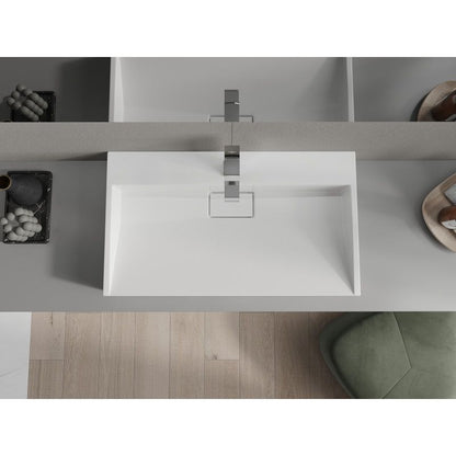 Bordmonteret vask i konglomerat 1/O Mexen Ava 80 x 46 cm hvid 1 stk.