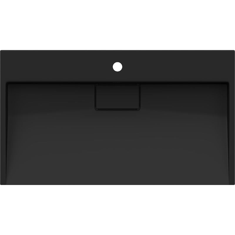 Bordmonteret vask i konglomerat 1/O Mexen Ava 80 x 46 cm sort 1 stk.
