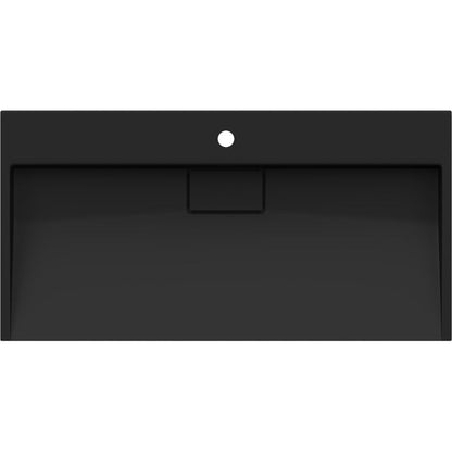 Bordmonteret vask i konglomerat 1/O Mexen Ava 90 x 46 cm mat-sort 1 stk.