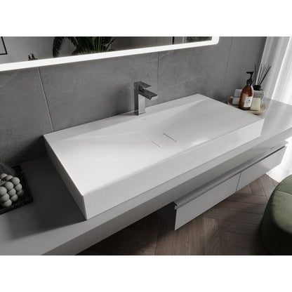 Bordmonteret vask i konglomerat 1/O Mexen Poli 100 x 48 cm hvid 1 stk.