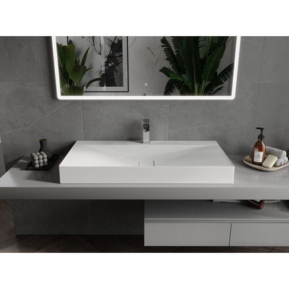 Bordmonteret vask i konglomerat 1/O Mexen Poli 100 x 48 cm hvid 1 stk.