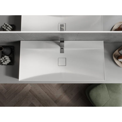 Bordmonteret vask i konglomerat 1/O Mexen Poli 100 x 48 cm hvid 1 stk.