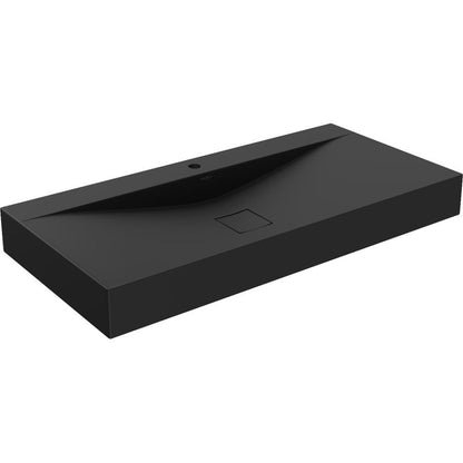 Bordmonteret vask i konglomerat 1/O Mexen Poli 100 x 48 cm mat-sort 1 stk.