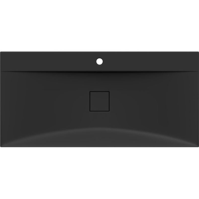 Bordmonteret vask i konglomerat 1/O Mexen Poli 100 x 48 cm mat-sort 1 stk.