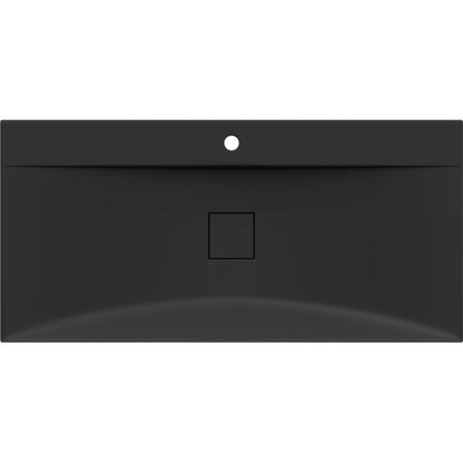 Bordmonteret vask i konglomerat 1/O Mexen Poli 100 x 48 cm mat-sort 1 stk.