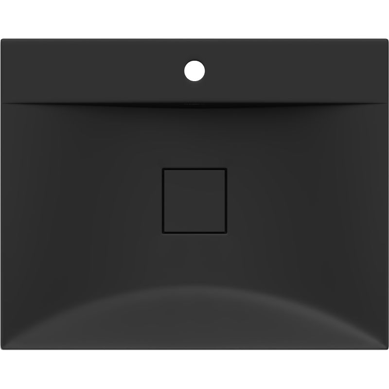 Bordmonteret vask i konglomerat 1/O Mexen Poli 60 x 48 cm mat‑sort 1 stk.