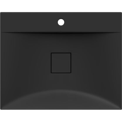 Bordmonteret vask i konglomerat 1/O Mexen Poli 60 x 48 cm mat‑sort 1 stk.
