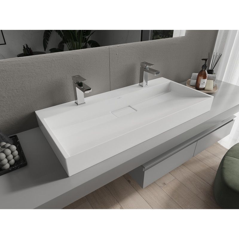 Bordmonteret vask i konglomerat 2/O Mexen Ava 100 x 46 cm hvid 1 stk.