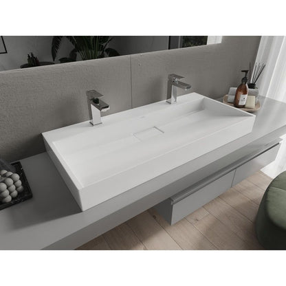 Bordmonteret vask i konglomerat 2/O Mexen Ava 100 x 46 cm hvid 1 stk.