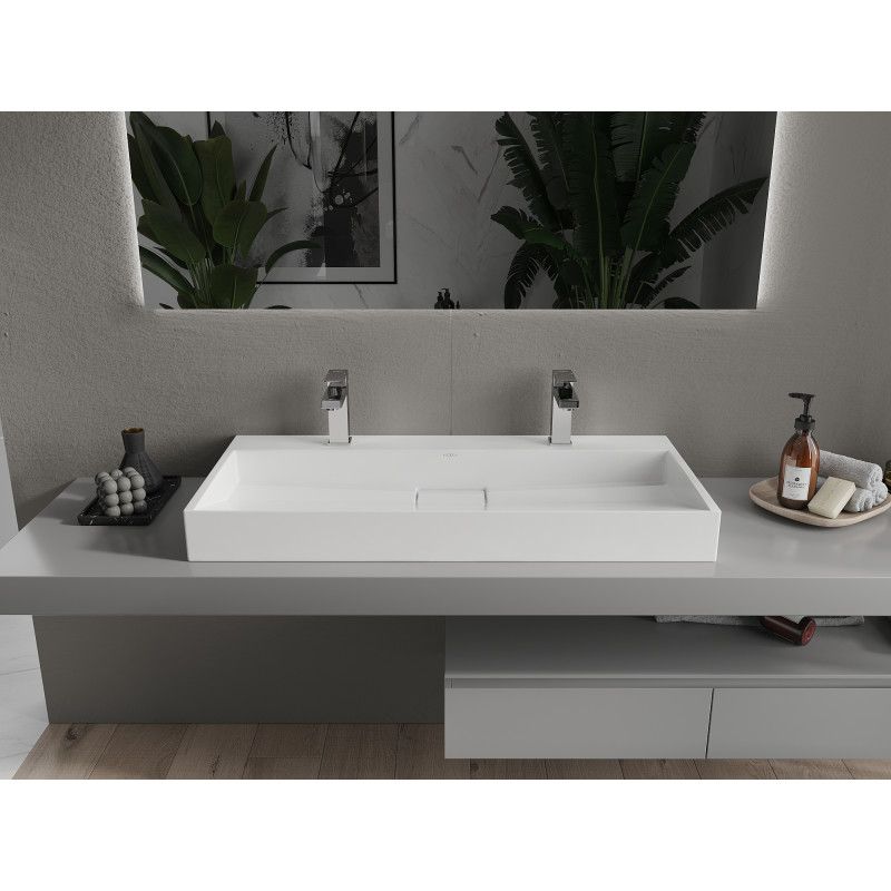 Bordmonteret vask i konglomerat 2/O Mexen Ava 100 x 46 cm hvid 1 stk.