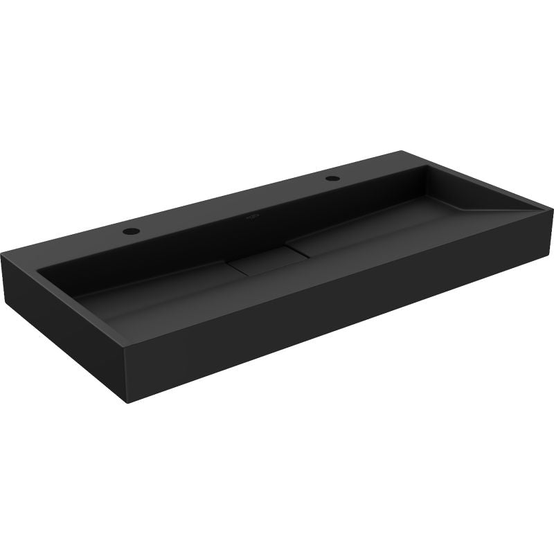 Bordmonteret vask i konglomerat 2/O Mexen Ava 100 x 46 cm sort 1 stk.
