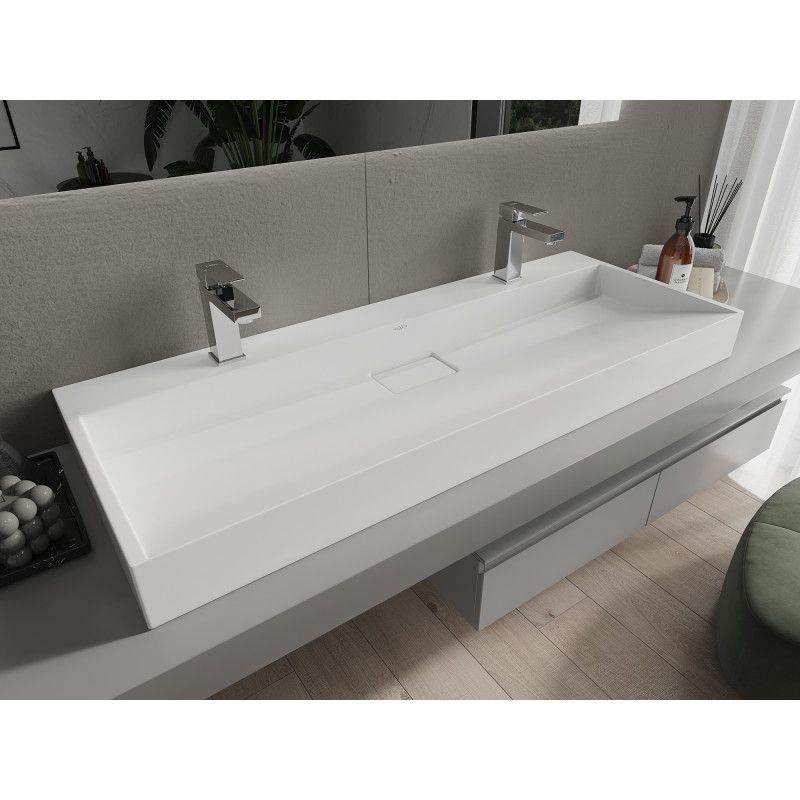 Bordmonteret vask i 2/O konglomerat Mexen Ava 120 x 46 cm hvid 1 stk.
