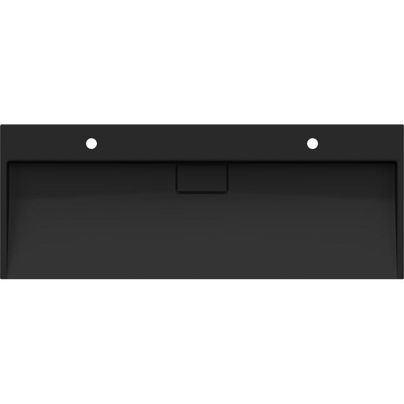 Bordmonteret vask i konglomerat 2/O Mexen Ava 120 x 46 cm sort 1 stk.