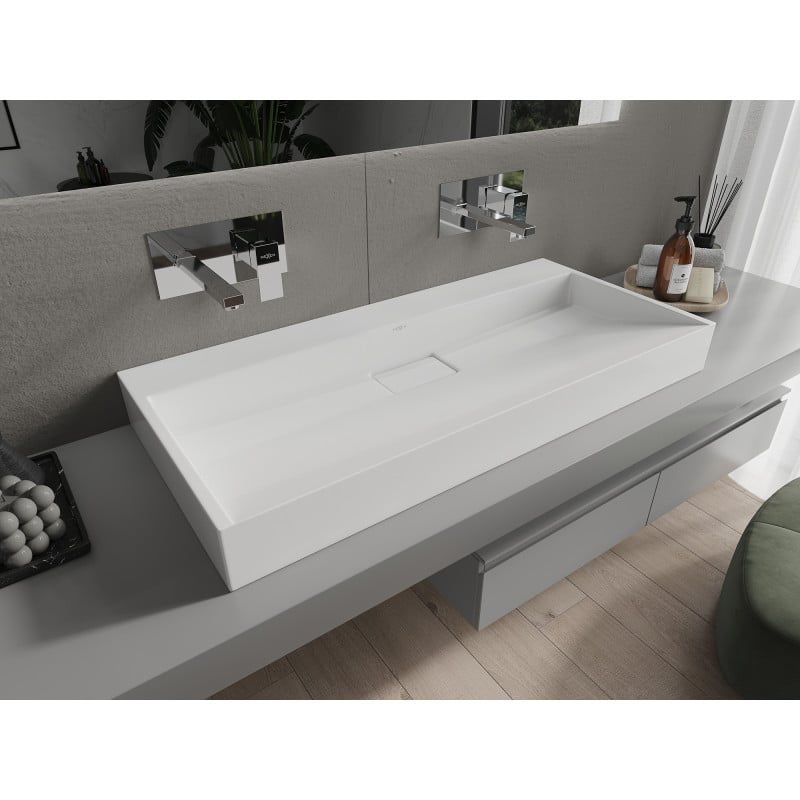 Bordmonteret vask i B/O-konglomerat Mexen Ava 100 x 46 cm hvid 1 stk.