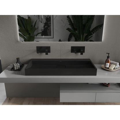 Bordmonteret vask i konglomerat B/O Mexen Ava 100 x 46 cm sort 1 stk.