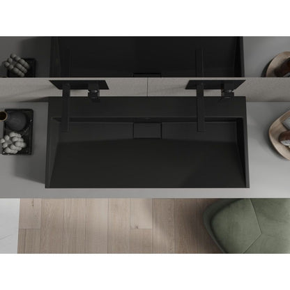 Bordmonteret vask i konglomerat B/O Mexen Ava 100 x 46 cm sort 1 stk.
