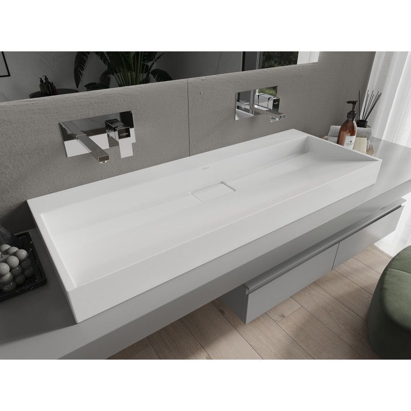 Bordmonteret vask i B/O-konglomerat Mexen Ava 120 x 46 cm hvid 1 stk.