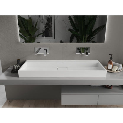 Bordmonteret vask i B/O-konglomerat Mexen Ava 120 x 46 cm hvid 1 stk.