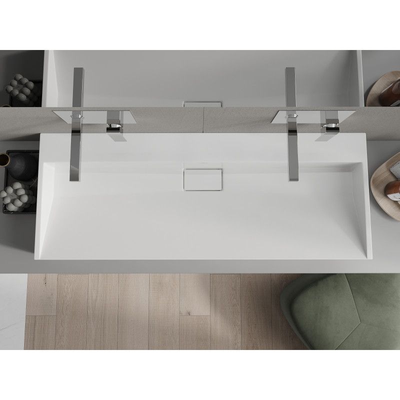 Bordmonteret vask i B/O-konglomerat Mexen Ava 120 x 46 cm hvid 1 stk.