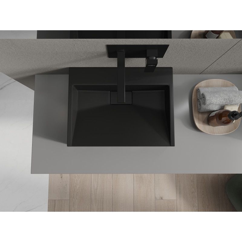 Bordmonteret vask i konglomerat B/O Mexen Ava 50 x 38 cm mat-sort 1 stk.