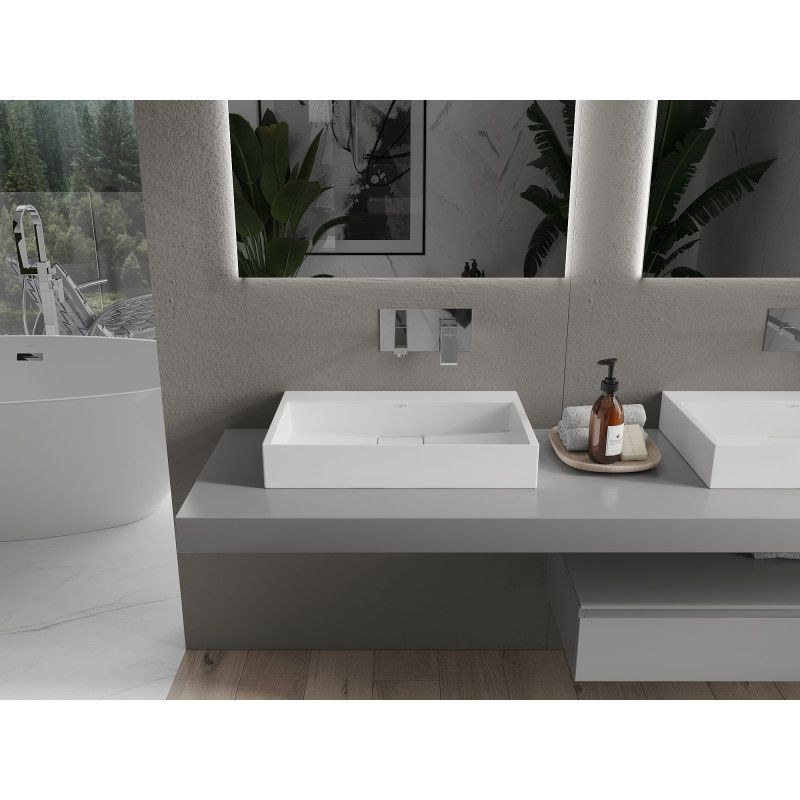 Bordmonteret vask i B/O-konglomerat Mexen Ava 60 x 38 cm hvid 1 stk.