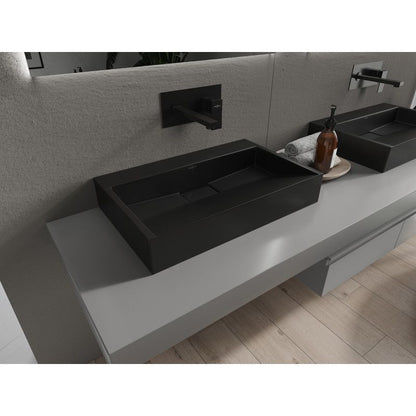Bordmonteret vask i B/O-konglomerat Mexen Ava 60 x 38 cm sort 1 stk.