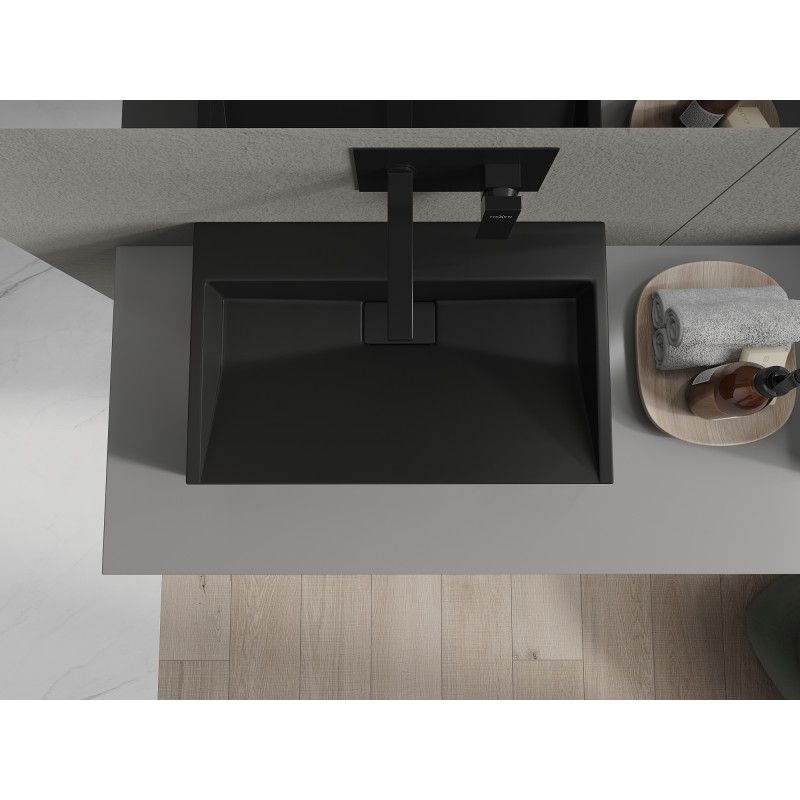 Bordmonteret vask i B/O-konglomerat Mexen Ava 60 x 38 cm sort 1 stk.