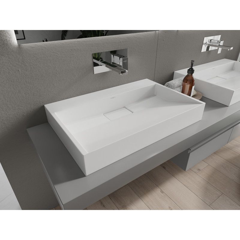 Bordmonteret vask i konglomerat B/O Mexen Ava 70 x 46 cm hvid 1 stk.