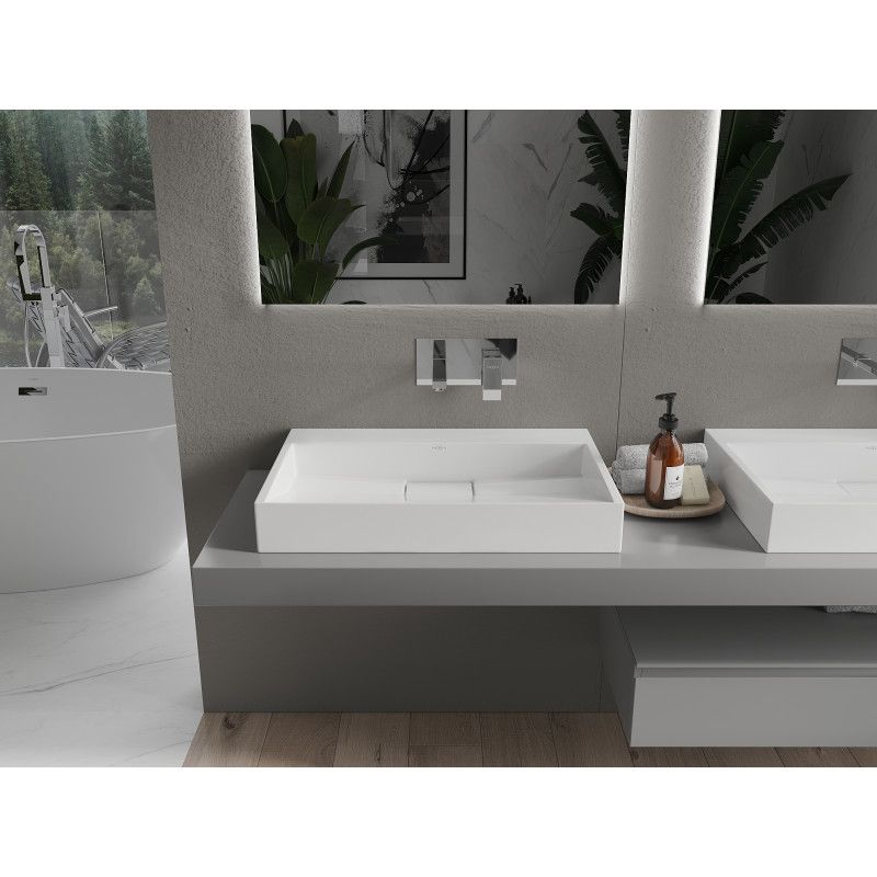 Bordmonteret vask i konglomerat B/O Mexen Ava 70 x 46 cm hvid 1 stk.