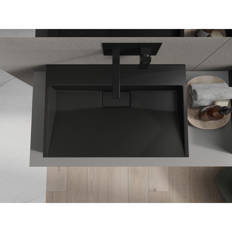Bordmonteret vask i B/O konglomerat Mexen Ava 70 x 46 cm mat-sort 1 stk.