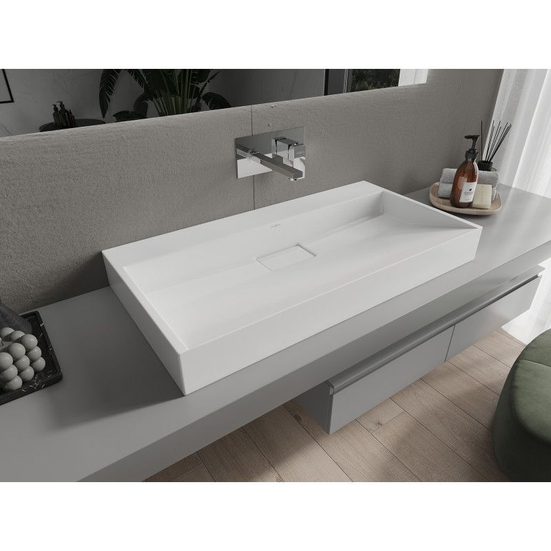 Bordmonteret vask i B/O-konglomerat Mexen Ava 90 x 46 cm hvid 1 stk.