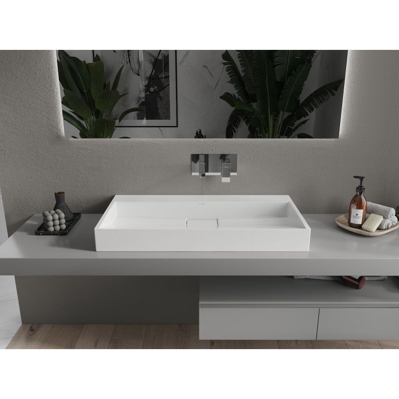 Bordmonteret vask i B/O-konglomerat Mexen Ava 90 x 46 cm hvid 1 stk.
