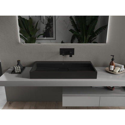 Bordmonteret vask i konglomerat B/O Mexen Ava 90 x 46 cm sort 1 stk.
