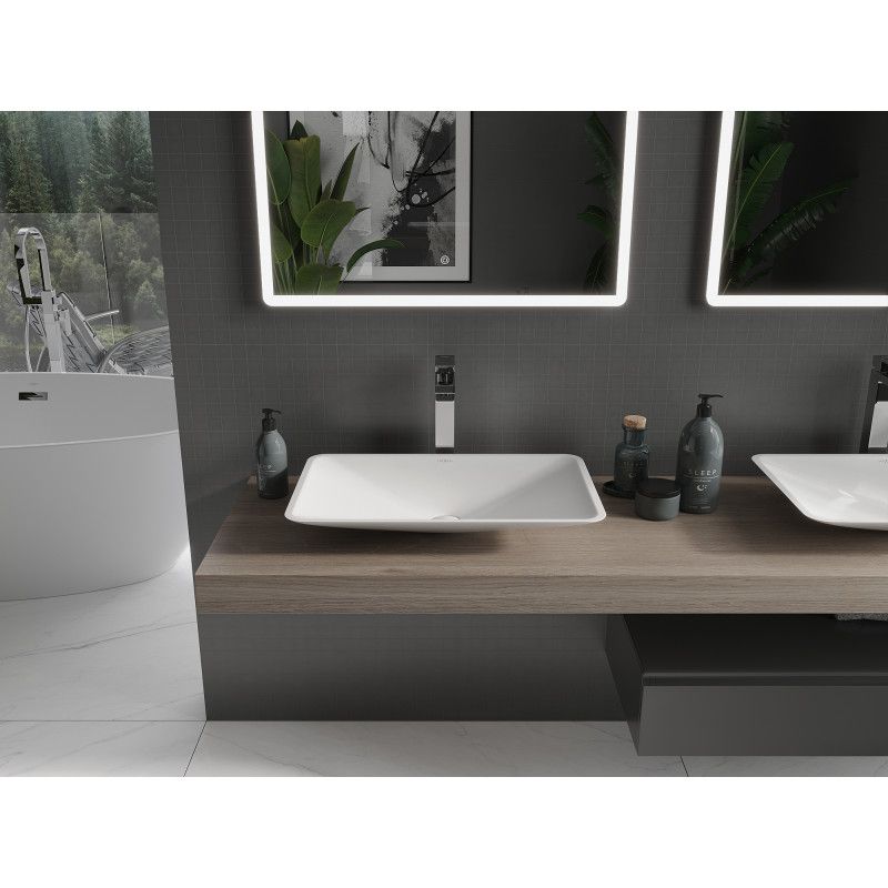 Bordmonteret vask i konglomerat Mexen Esper 60 x 38 cm hvid 1 stk.