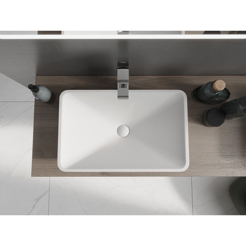 Bordmonteret vask i konglomerat Mexen Esper 60 x 38 cm hvid 1 stk.