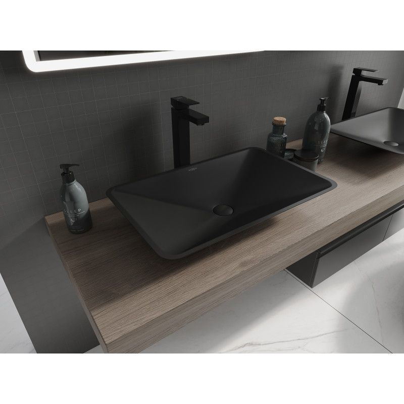 Bordmonteret vask i konglomerat Mexen Esper 60 x 38 cm sort 1 stk.