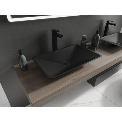 Bordmonteret vask i konglomerat Mexen Esper 60 x 38 cm sort 1 stk.