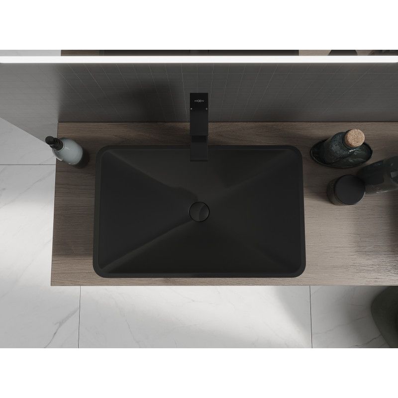 Bordmonteret vask i konglomerat Mexen Esper 60 x 38 cm sort 1 stk.