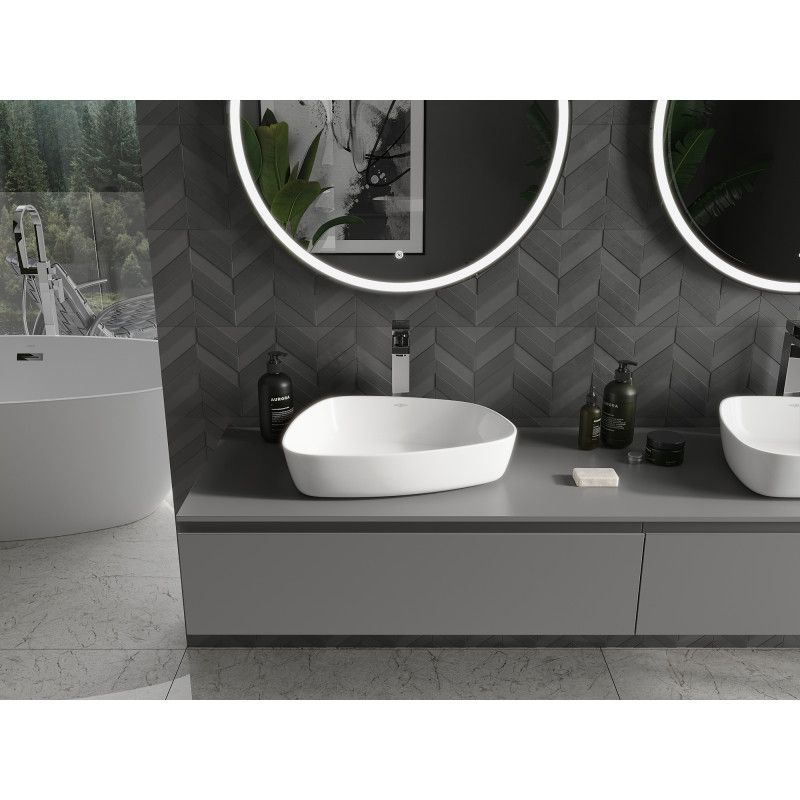 Bordmonteret vask i konglomerat Mexen Ono 51 x 39 cm hvid 1 stk.