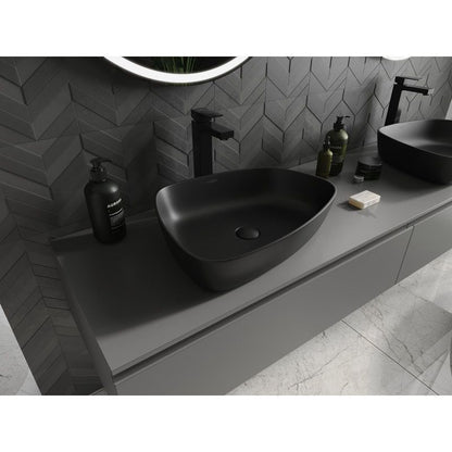 Mexen Ono bordmonteret vask i konglomerat 51 x 39 cm mat-sort 1 stk.