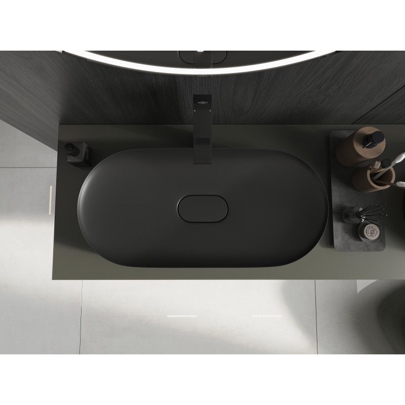 Mexen Sofia bordmonteret vask i konglomerat 70 x 35 cm mat-sort 1 stk.