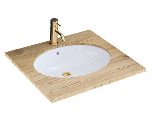 Nel ovalt underlimet vask i hvid 47,5 x 39 x 20 cm, 1 stk