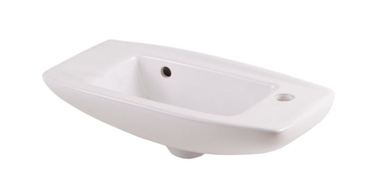 Vægmonteret keramisk håndvask GoodHome Musi 51,5 x 24,8 cm med armaturhul hvid