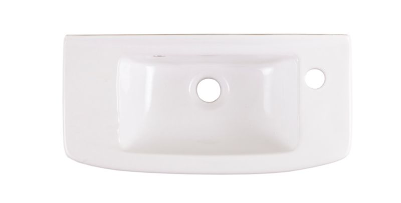 Vægmonteret keramisk håndvask GoodHome Musi 51,5 x 24,8 cm med armaturhul hvid