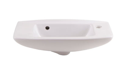 Vægmonteret keramisk håndvask GoodHome Musi 51,5 x 24,8 cm med hul til armatur, hvid