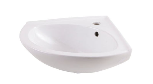 Væghængt keramisk håndvask GoodHome Vedi 39,5 x 39,5 cm med armaturhul, hvid