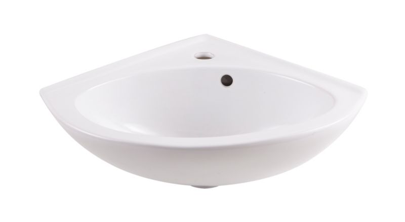 Væghængt keramisk håndvask GoodHome Vedi 39,5 x 39,5 cm med armaturhul, hvid