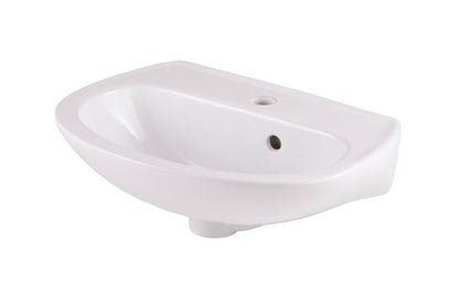 Vægmonteret keramisk håndvask GoodHome Zuari 46 x 34 cm hvid med hul til armatur