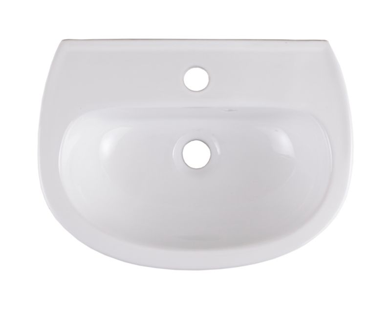 Keramisk Væghængt Håndvask 45 x 34 cm Hvid med 1 Armaturhul